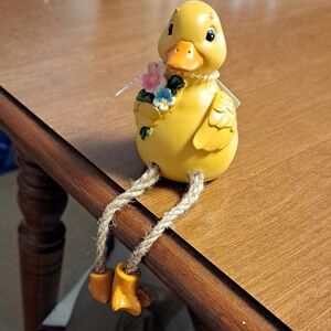 The Spring Shop Yellow Duck Figurine with Flowers